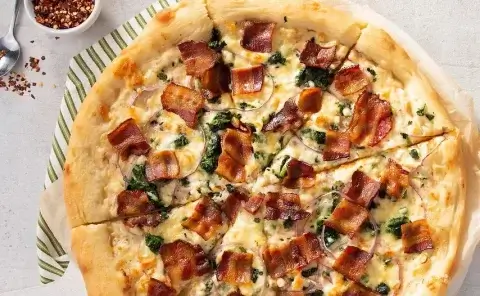 Bacon & Spinach White Pizza